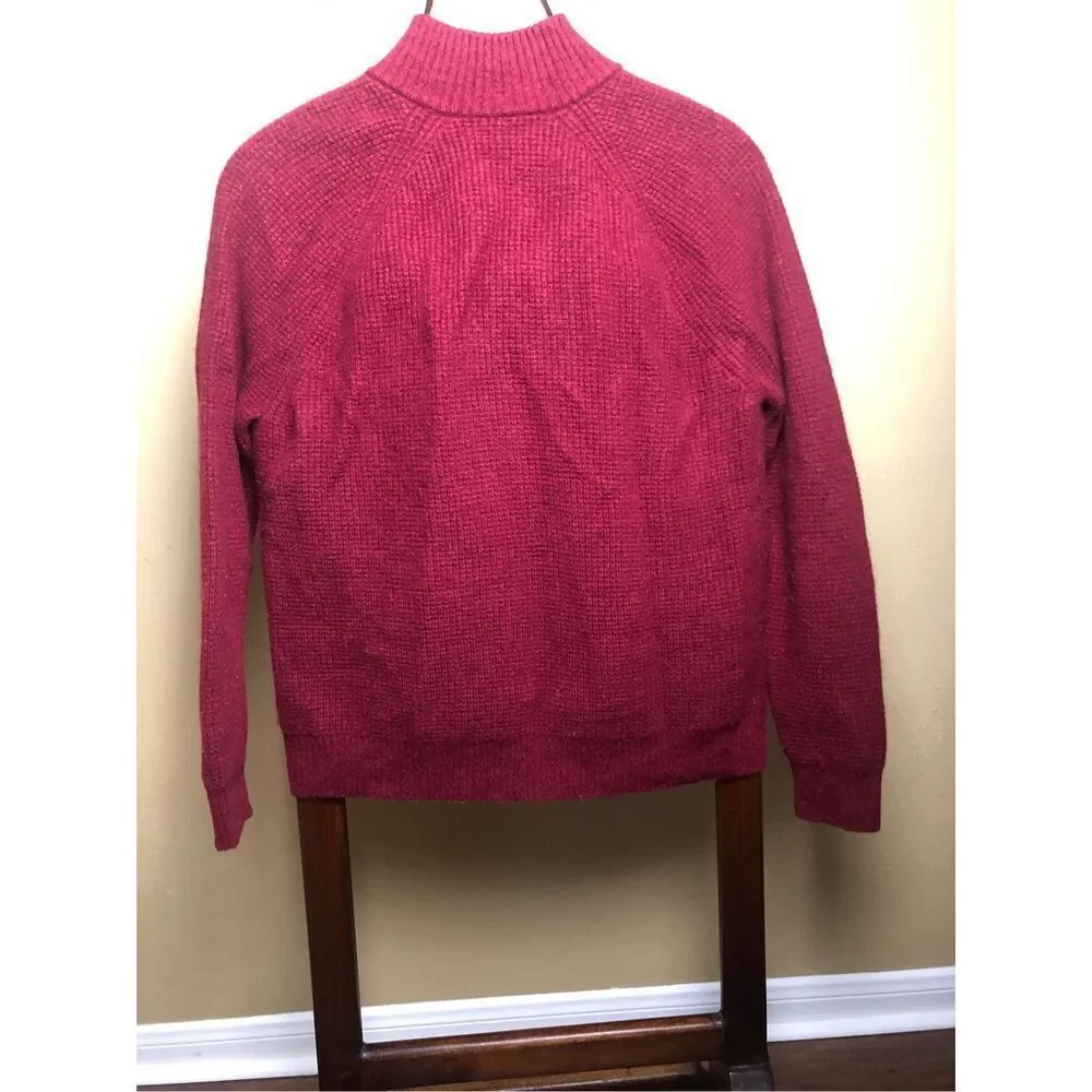 Banana Republic Wool Blend Henley Sweater XL Burgundy Button Neck